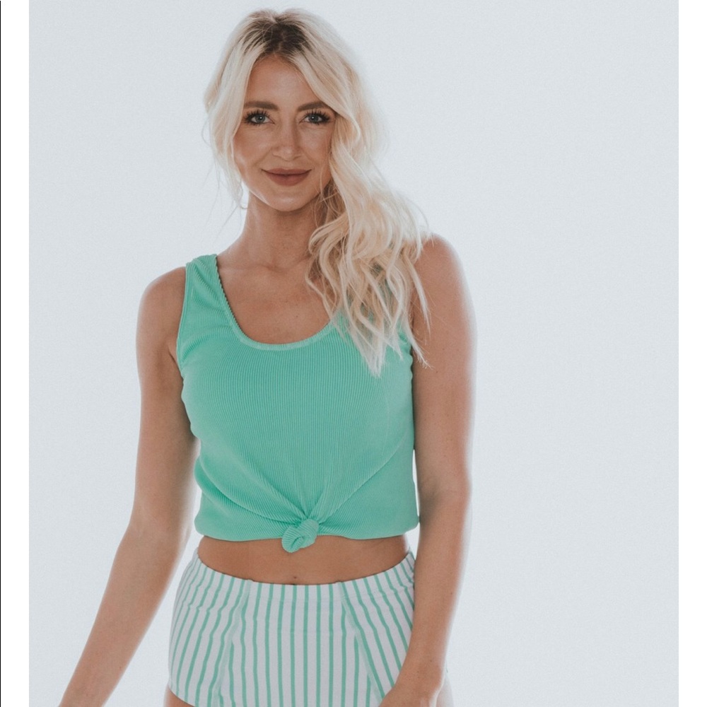 Mint Knotted Swim Top